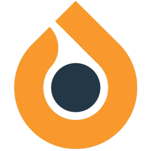 a logo with a drop of water